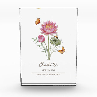 Bloque Para Fotos Flor del mes de nacimiento de Nenúfar