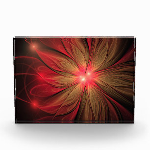Bloque Para Fotos Flor fractal de fanatismo rojo