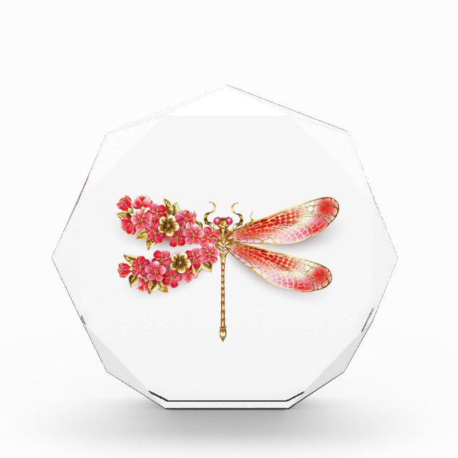 Bloque Para Fotos Flor libélula con sakura de joyas (Anverso)