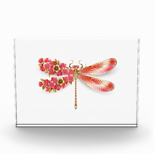 Bloque Para Fotos Flor libélula con sakura de joyas (Anverso)