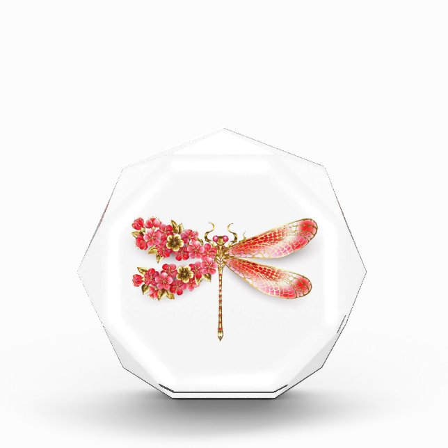 Bloque Para Fotos Flor libélula con sakura de joyas (Anverso)