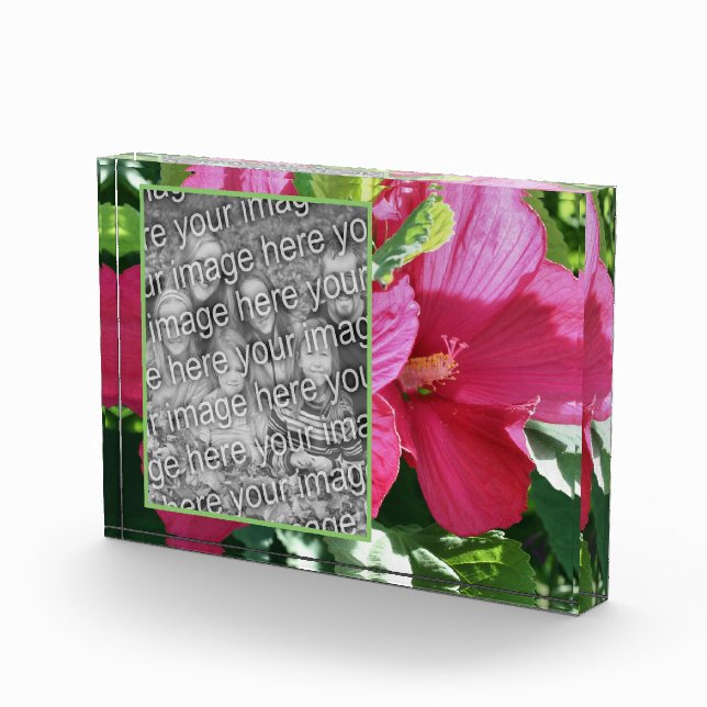 Bloque Para Fotos Flor roja hibiscus añada la suya propia (Derecha)
