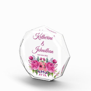 Bloque Para Fotos Flor rosa acuarela Bouquet-Boda Keepsake-