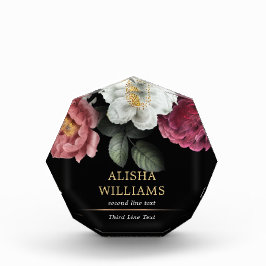 Bloque Para Fotos Floral de lujo de oro negro personalizado