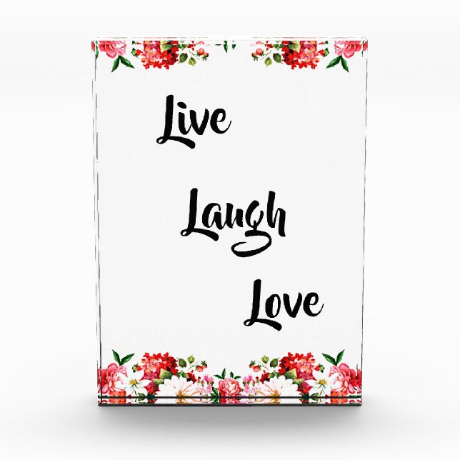 Bloque Para Fotos Floral "Live, Laugh, Love" Elegant   (Anverso)
