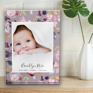 Bloque Para Fotos Floral Nuevo nombre del bebé Estadísticas de nacim