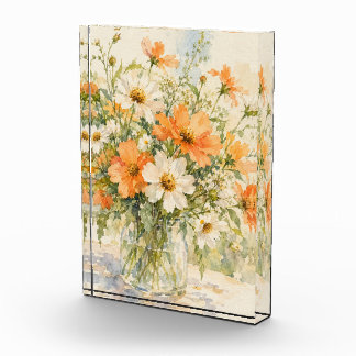 Bloque Para Fotos Flores de Acuarelas de Verano
