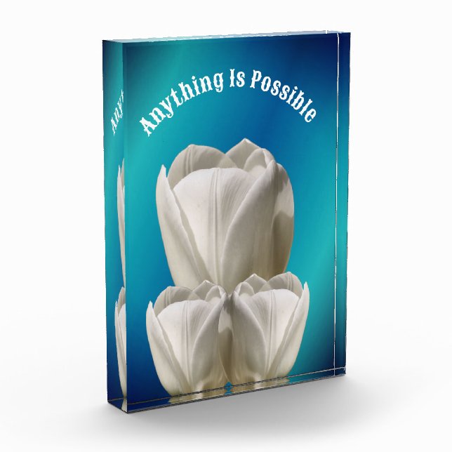 Bloque Para Fotos Flores De Tulipanes Todo Es Posible Inspirador (Izquierda)