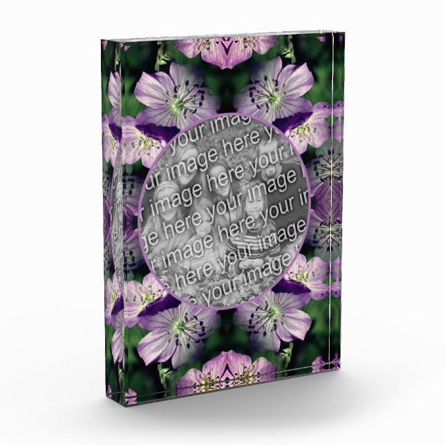 Bloque Para Fotos Flores moradas de geranio añaden (Izquierda)