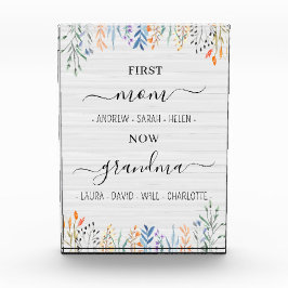 Bloque Para Fotos Flores silvestres de madera blanca lindo Keepsake 