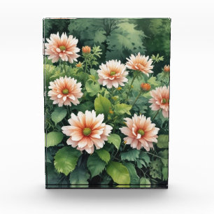 Bloque Para Fotos Flores Verdor Elegante Acuarela