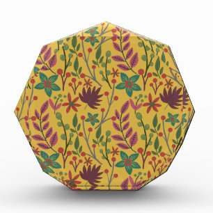 Bloque Para Fotos Flores y hojas amarillas sin costuras florales