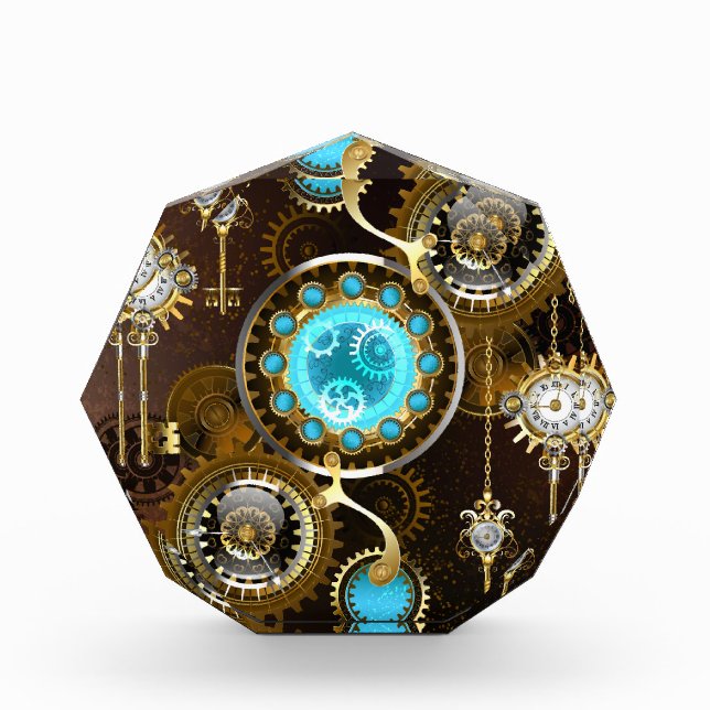 Bloque Para Fotos Fondo de roscas de vapor con lentes turquesas (Anverso)