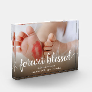 Bloque Para Fotos Forever Blessed Casual Script Baby Birth Stat