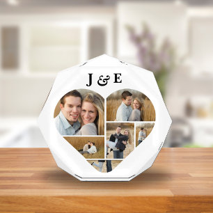 Bloque Para Fotos Forma de Octagon del corazón eterno Collage monogr