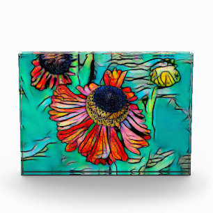 Bloque Para Fotos Fringy Helenium con aspecto de cristal manchado