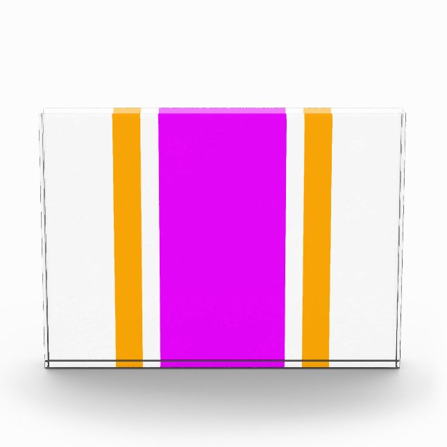 Bloque Para Fotos Fun Bright Rosa Amarillo De Rayas Atléticas En Bla (Anverso)