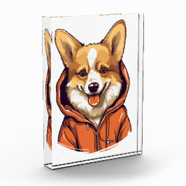 Bloque Para Fotos Funny Corgi Usando Hoodie