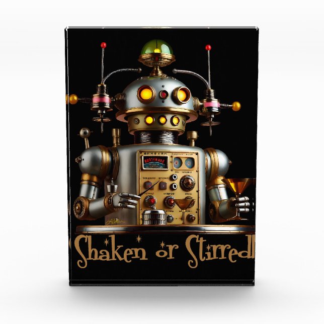 Bloque Para Fotos Futuristic Robot Bartender "Shaken or Stirred" (Anverso)