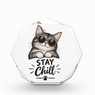 Bloque Para Fotos Gafas de sol Stay Chill Cat – Diseño de amante de 