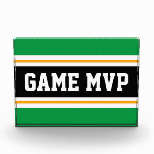 Bloque Para Fotos GAME MVP negrita Green Black Yellow Strips