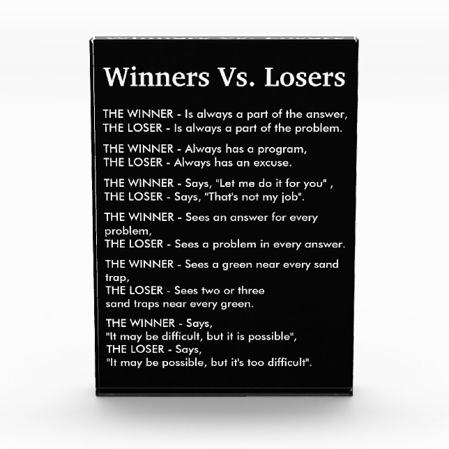 Bloque Para Fotos Ganadores Vs Perdedores (Anverso)