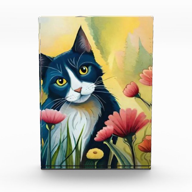 Bloque Para Fotos gato FLoral (Anverso)