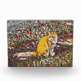Bloque Para Fotos Gato ginger lindo para un paseo