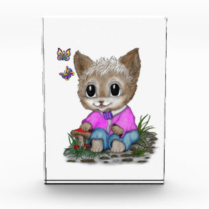Bloque Para Fotos Gato Kitty y mariposa