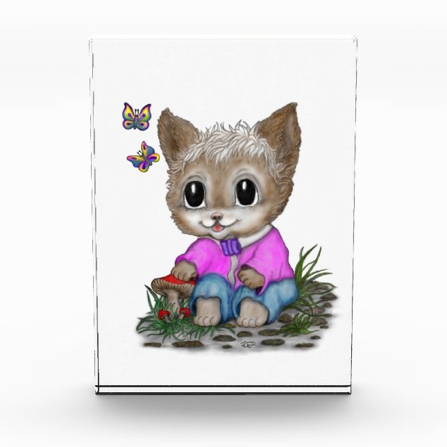 Bloque Para Fotos Gato Kitty y mariposa (Anverso)