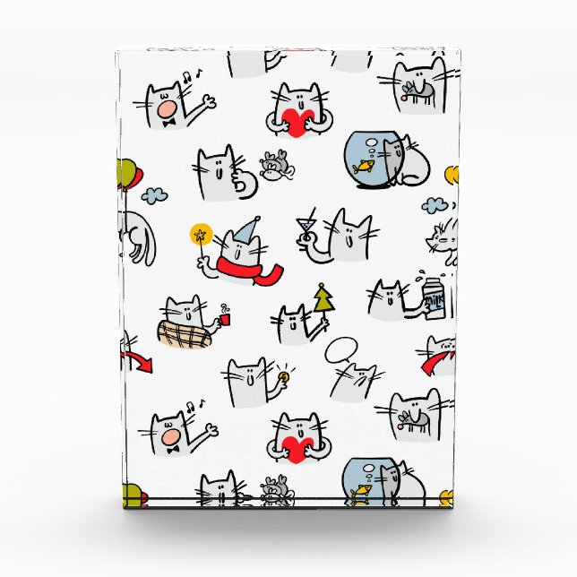 Bloque Para Fotos Gatos divertidos, leche y magia. (Anverso)