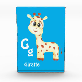Bloque Para Fotos Giraffe personalizar ABC: Letra G - Añadir tu nomb