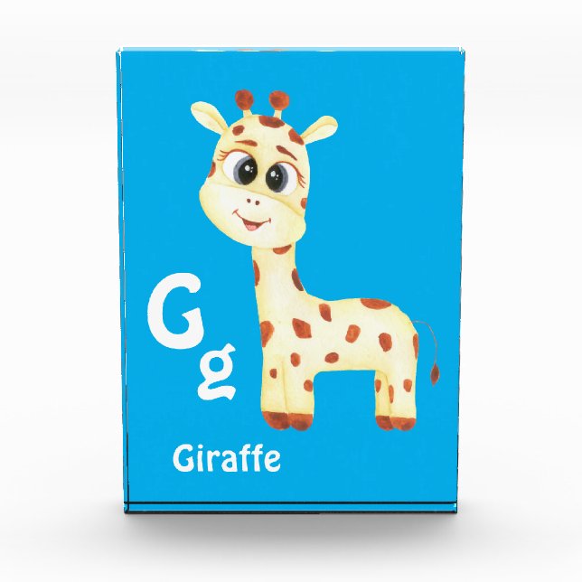 Bloque Para Fotos Giraffe personalizar ABC: Letra G - Añadir tu nomb (Anverso)