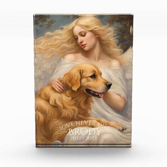 Bloque Para Fotos Golden Retriever Love Never Dies Memorial Photo Bl (Anverso)