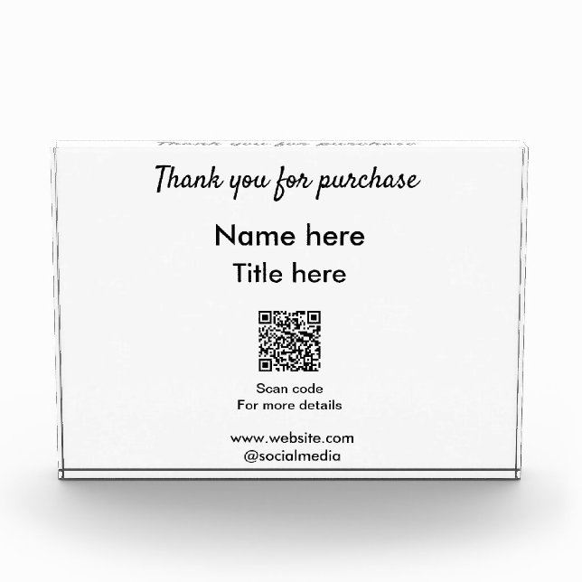 Bloque Para Fotos Gracias por el título del nombre de compra aquí ex (Anverso)