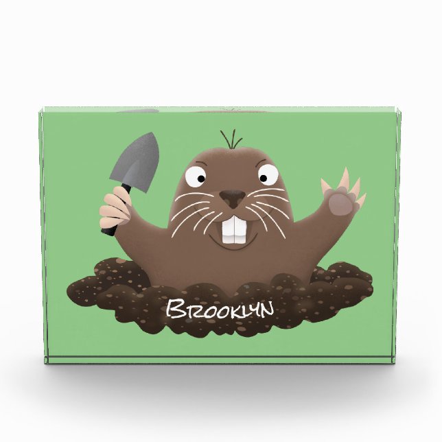 Bloque Para Fotos Gracioso gopher digging personalizado ilustracion (Anverso)