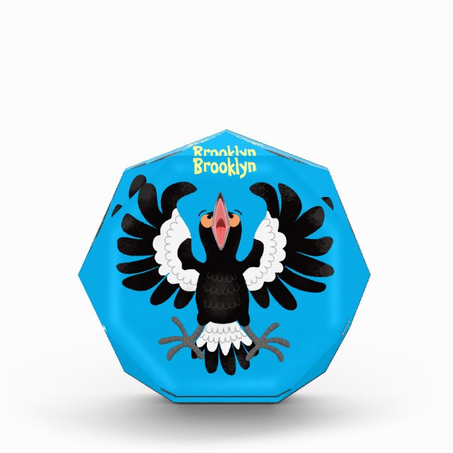 Bloque Para Fotos Gracioso ilustracion de personalizado magpie austr (Anverso)