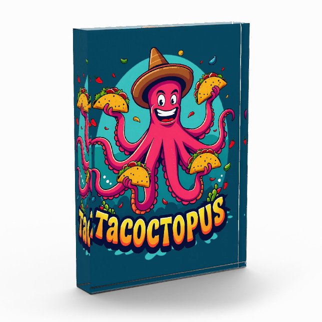 Bloque Para Fotos Gracioso Personalizado de comida de tacaco octopus (Izquierda)