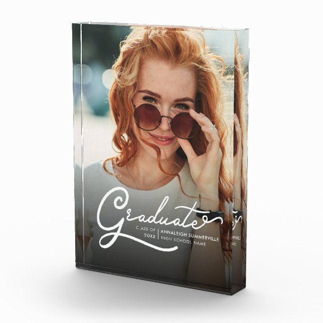 Bloque Para Fotos Graduación 2025 Modern Script Grad Keepsake (Derecha)