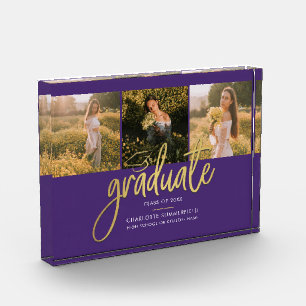 Bloque Para Fotos Graduación 2025 Script Purple Graduate Keepsake