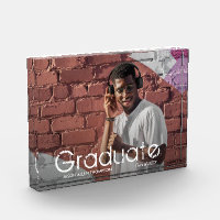 Graduación Casual White Script Moderno