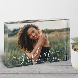 Bloque Para Fotos Graduación de escritura blanca moderna