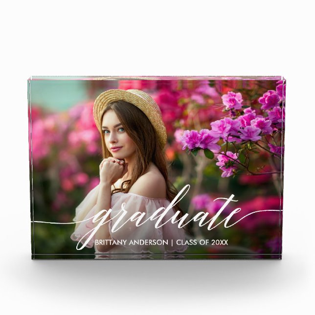 Bloque Para Fotos Graduación de guión elegante y moderno (Anverso)