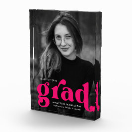 Bloque Para Fotos Graduación de tipografía de fucsia en negrita