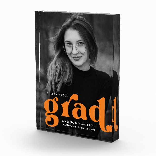 Bloque Para Fotos Graduación de tipografía Naranja negrita (Derecha)