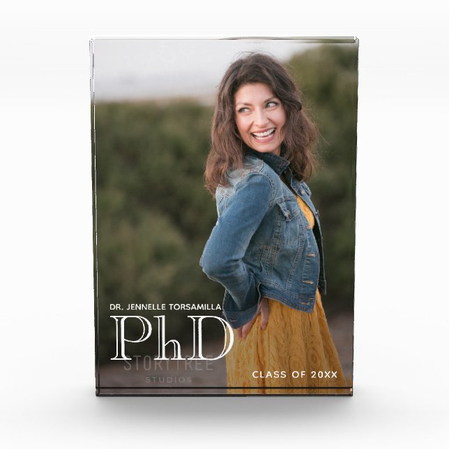 Bloque Para Fotos Graduación Graduado de grado de Keepsake White (Anverso)