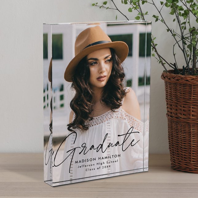 Bloque Para Fotos Graduación moderna de escritura negra para graduad (Subido por el creador)