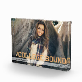 Bloque Para Fotos Graduación moderna de secundaria superior dorado a