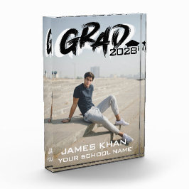 Bloque Para Fotos Graduación moderna del guión del pincel negro