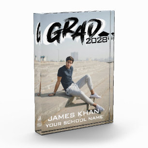 Bloque Para Fotos Graduación moderna del guión del pincel negro